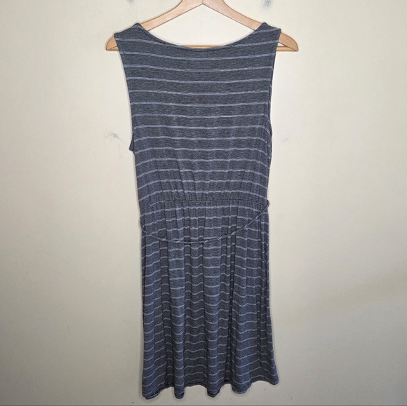 Merona | Black White Striped V-neck Tank Dress Size Large - Picture 4 of 4